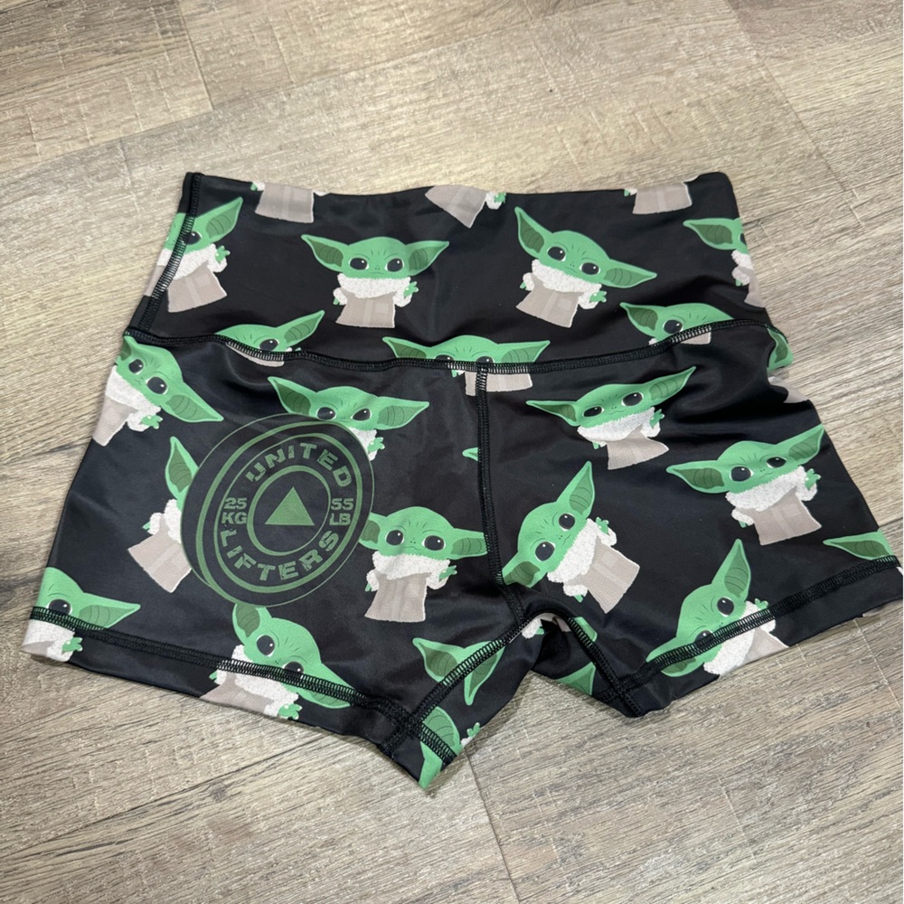 United Lifters NWOT High Waisted  Baby Yoda Shorts